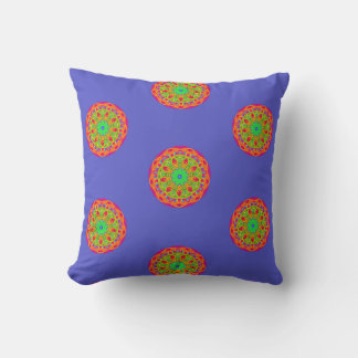 Orange Mandala Boho Square Pillow Kudde
