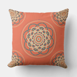 Orange Mandala Dekorativ kudde Meditation Room Dec