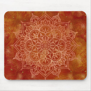 Orange Mandala & Guld Glam Modern Chic Musmatta