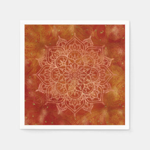 Orange Mandala & Guld Glam Modern Chic Pappersservett