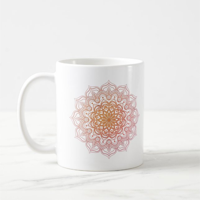 Orange Mandala Kaffemugg (Vänster)