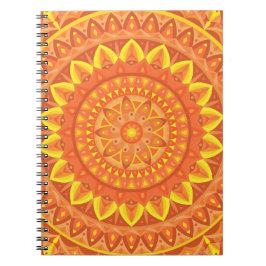 Orange Mandala Kreativ Boho Livlig Geometrisk Anteckningsbok