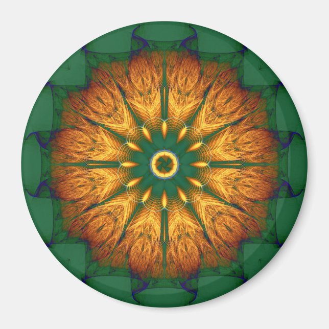 Orange mandala magnet (Framsidan)
