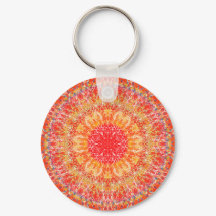 Orange Mandala nyckelring