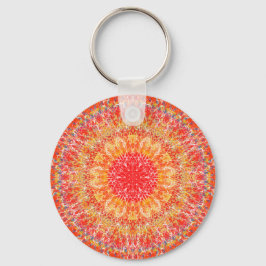 Orange Mandala nyckelring