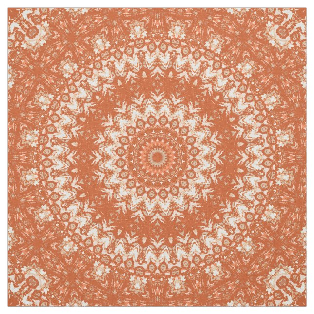 Orange mandala. tyg (Provkarta)