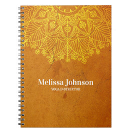 Orange Mandala Yoga Meditation Anpassningsbar Anteckningsbok