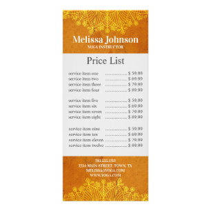 Orange Mandala Yoga Meditation Business Reklamkort