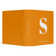 Orange Mandarin Monogram Snygg Skrivmaskin Namn