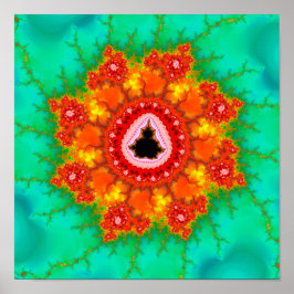 Orange Mandelbrot Set Zoom Poster