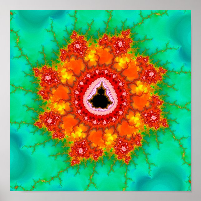 Orange Mandelbrot Set Zoom Poster (Framsidan)