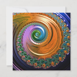 Orange Mandelbrot Swirl-platta kort