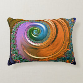 Orange Mandelbrot Swirls accent Cushion Prydnadskudde