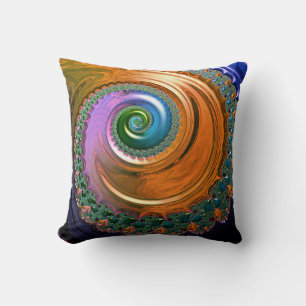 Orange Mandelbrot Swirls Dekorativ kudde