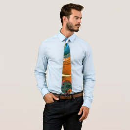 Orange Mandelbrot Swirls Neck Tie Slips