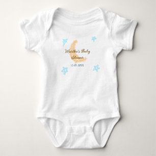 Orange måne blå stjärnor glitter babydusch gnistra t shirt