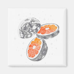 Orange Måne Magnet