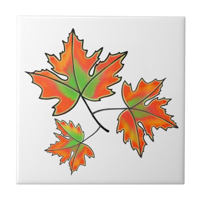 Orange Maple Löv Kakelplatta (Framsidan)