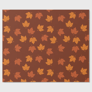 Orange Maple Löv - sjölösa Mönster Presentpapper