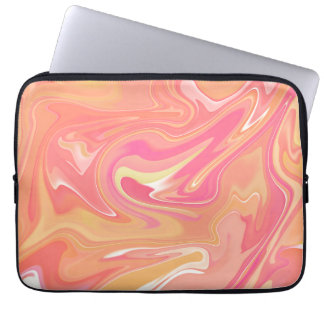 Orange Marble Laptop Fodral