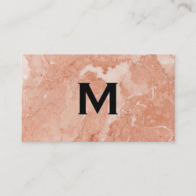Orange Marble | Monogram Visitkort (Framsida)