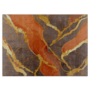 Orange Marble Mönster med Guld