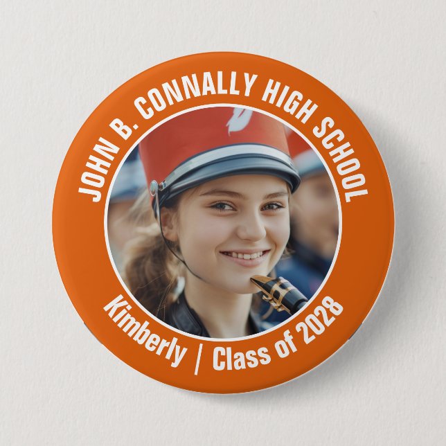 Orange Marching Band Photo High School Spirit Knapp (Framsida)