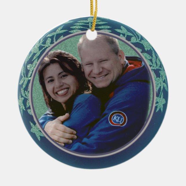 Orange Margaret och Derick Julgransprydnad Keramik (Framsidan)