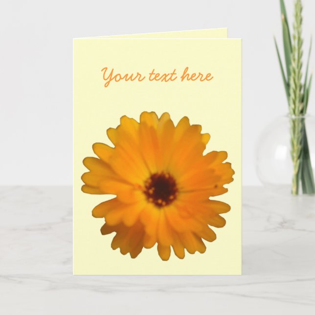 Orange Marigold Anpassade Greeting Card Kort (Framsida)