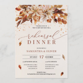 Orange Marigold Autumn Flowers Boho Rehearsal Inbjudningar
