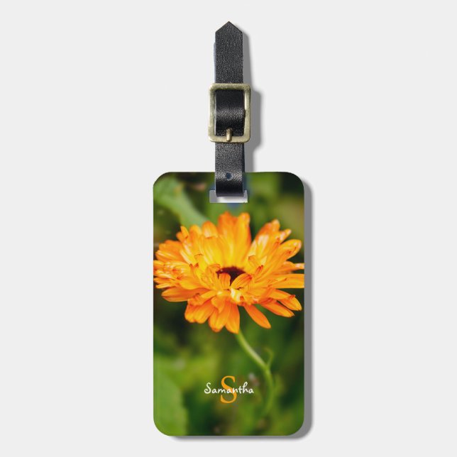 Orange Marigold Bagagelapp (Vertikal Framsida)