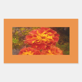 Orange Marigold Fall Morgondagsetikett Rektangulärt Klistermärke