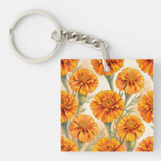 Orange marigold flowers pattern