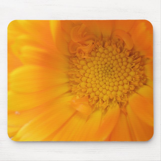 Orange Marigold Macro Mousepad Musmatta (Framsidan)