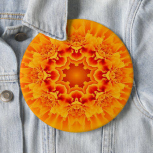 Orange Marigold Mandala Knapp