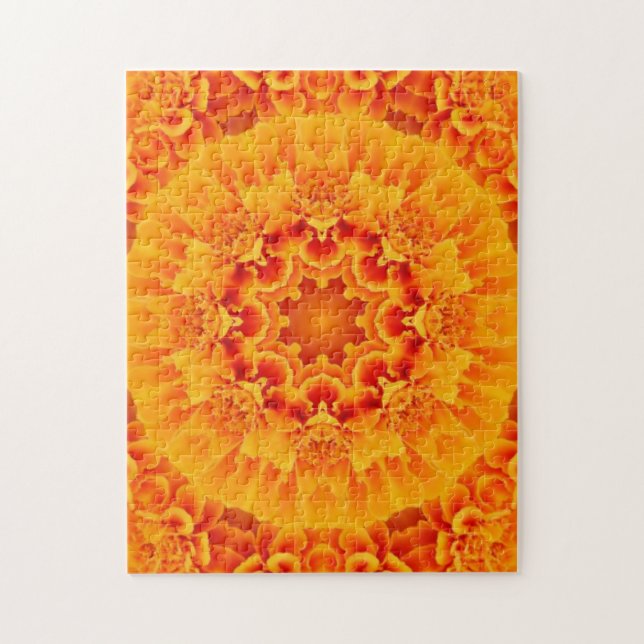 Orange Marigold Mandala Puzzle Pussel (Vertikal)