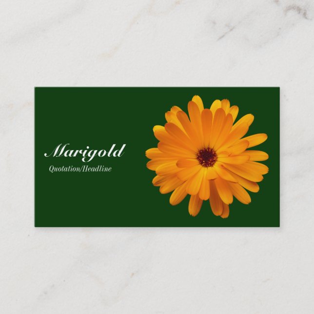Orange Marigold- Mörk grönt 003300 Visitkort (Framsida)
