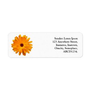 Orange Marigold Returadress Etikett