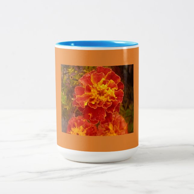 Orange Marigold Två-Tonad Mugg (Center)