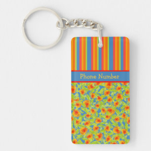 Orange Marigolds, Rand Keychain to Personalize Nyckelring