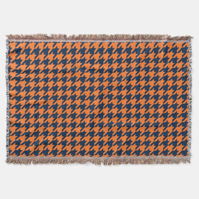 Orange/marin Houndstooth Filt (Framsidan)
