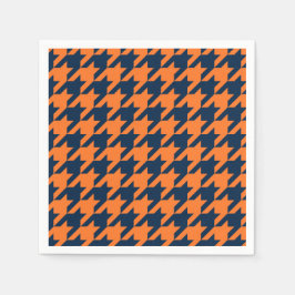 Orange/marin houndstooth pappersservett