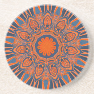 Orange marinblå Mandala Underlägg Sandsten