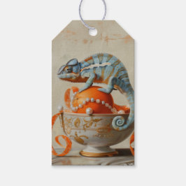 Orange - Märkre för gåva Presentetikett