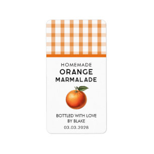 orange marmalade-dekal med kontrollerad mönster adressetikett
