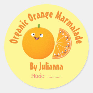 Orange marmalade söt tecknad producerar etikett