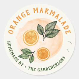 Orange Marmalade Watercolor Classic Round Sticker Runt Klistermärke