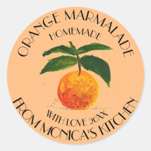 Orange marmalade Watercolor Fruit Kitchen Classic Runt Klistermärke