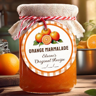 Orange marmelad-etikett med kontrollerad design gåvor etiketter