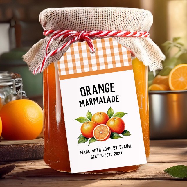 Orange marmelade Preserve-etikett kontrollerat mön Presentetikett (Skapare uppladdad)